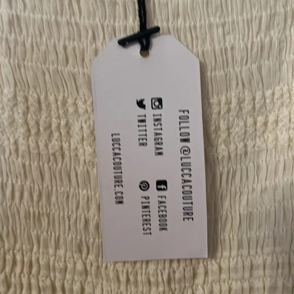 Nwt Lucca couture size L long ivory dress with liner - Picture 4 of 8